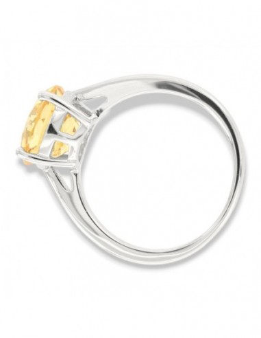 Anello Argento Rodiato Zircone Giallo [0193de1b]