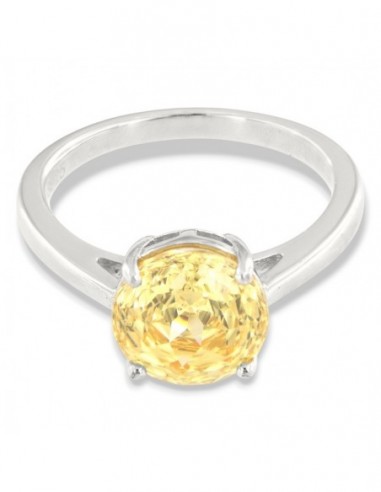 Anello Argento Rodiato Zircone Giallo [d8b59d16]
