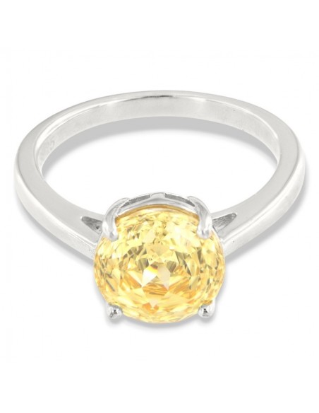 Anello Argento Rodiato Zircone Giallo [d8b59d16]