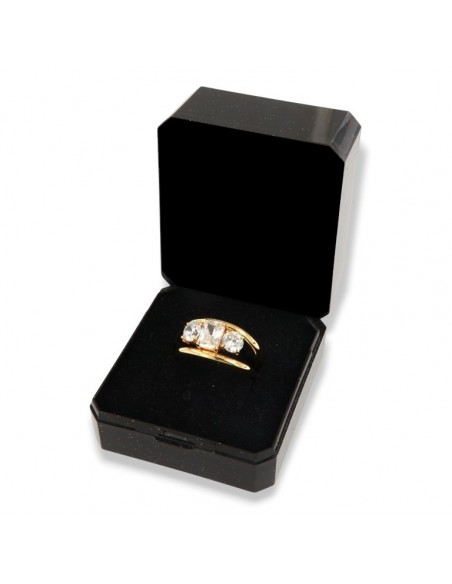 Anello Argento Dorato Fascia Zirconi Bianchi [c48053c9]