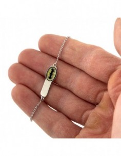 Bracciale Argento Rodiato Neonato Pipistrello Piastra Centrale [787094bb] 2