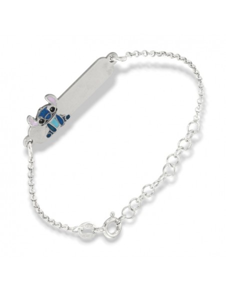Bracciale Argento Rodiato Neonato Stitch Piastra Centrale [72d01a87]