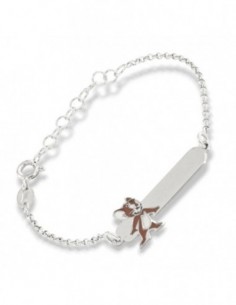 Bracciale Argento Rodiato Neonato Jerry Piastra Centrale [a1e1ca77]