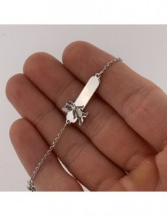 Bracciale Argento Rodiato Neonato Jerry Piastra Centrale [a1e1ca77] 2