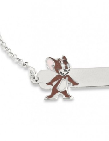 Bracciale Argento Rodiato Neonato Jerry Piastra Centrale [f0e3731f]