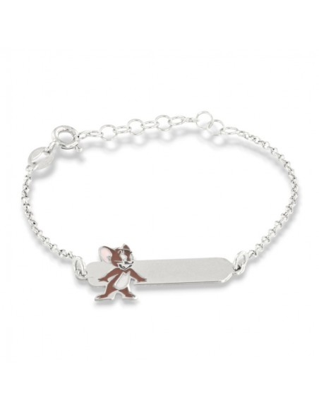 Bracciale Argento Rodiato Neonato Jerry Piastra Centrale [f5b33401]