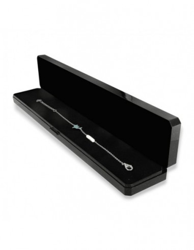Bracciale Argento Rodiato Neonato Delfino Celeste Piastra Centrale [82e7308e]