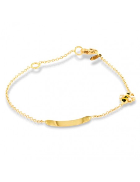 Bracciale Oro Giallo Neonato Ape Piastra Centrale [6ca0eae3]