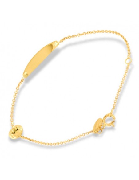 Bracciale Oro Giallo Neonato Cuore Piastra Centrale [d456a05b]