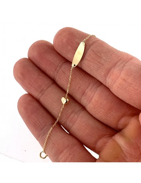 Bracciale Oro Giallo Neonato Cuore Piastra Centrale [dbba27c0]