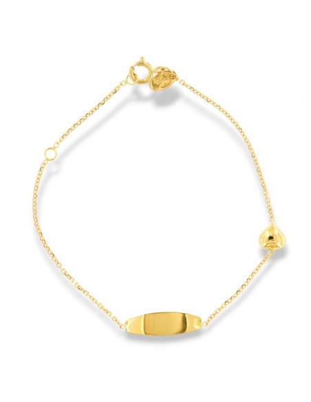Bracciale Oro Giallo Neonato Cuore Piastra Centrale [deea60de]