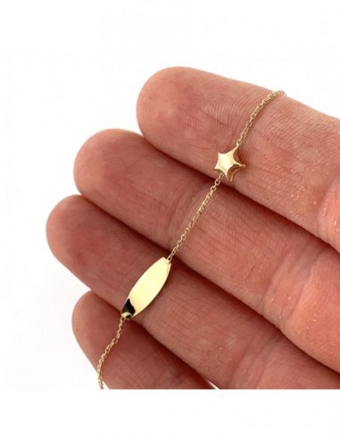 Bracciale Oro Giallo Neonato Stella Piastra Centrale [5c16ffc1]