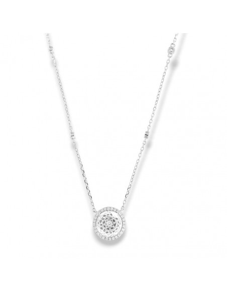 Collana Argento Rodiato Punto Luce 10MM Zircone Tondo [5b04988c]