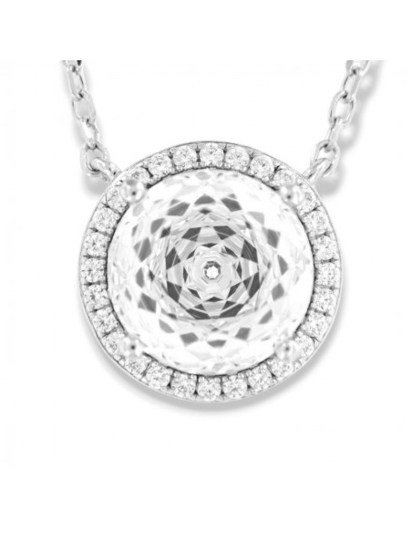 Collana Argento Rodiato Punto Luce 10MM Zircone Tondo [f9760780]