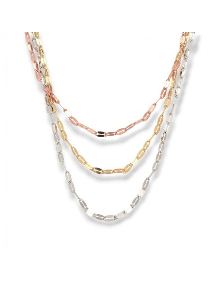 Collana Argento Rodiato Tre Colori Mirror 2MIS [8dbc2921]