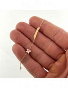 Bracciale Oro Giallo Neonato Farfalla Rosa [7491e751] 2