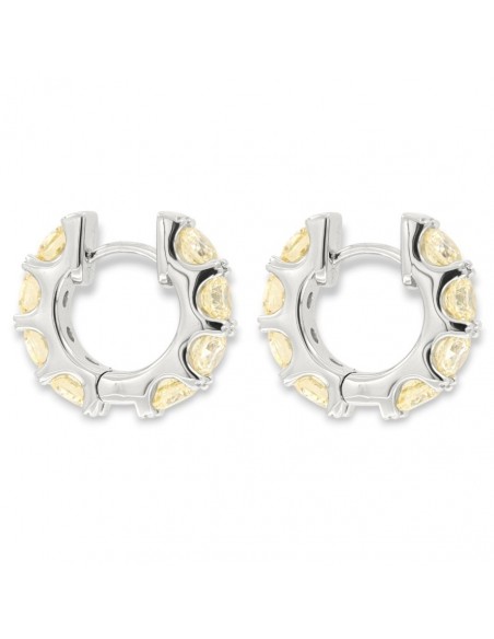 Orecchini Argento Rodiato Cerchi Zirconi Gialli [ed8231e1]