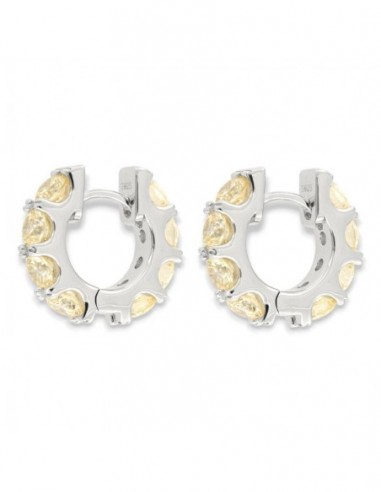 Orecchini Argento Rodiato Cerchi Zirconi Gialli [e8d276ff]