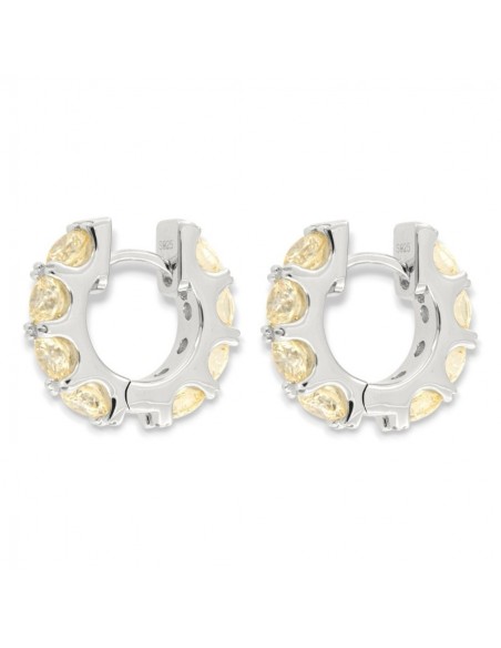 Orecchini Argento Rodiato Cerchi Zirconi Gialli [e8d276ff]