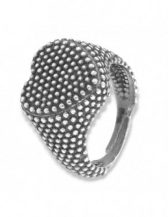 Anello Argento Brunito Chevalier Cuore Pallinato [a53e4647]