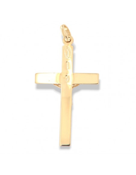 Ciondolo Oro Giallo Croce Gesù Rilievo Oro Bianco [4431a48d]