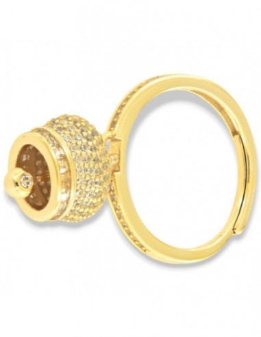 Anello Argento Dorato Campanella Zirconi Bianchi [90270538]