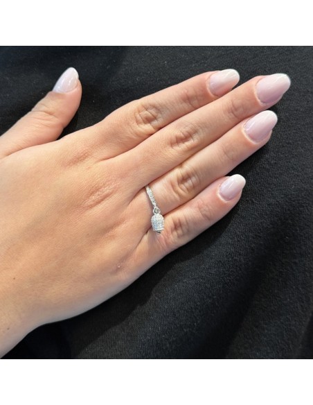 Anello Argento Rodiato Campanella Zirconi Bianchi [2c333221]