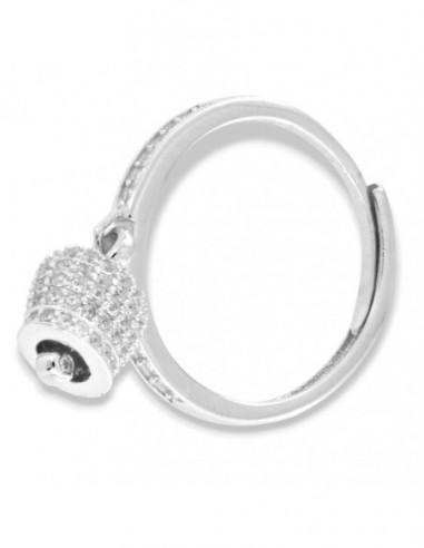 Anello Argento Rodiato Campanella Zirconi Bianchi [9e7eb43b]