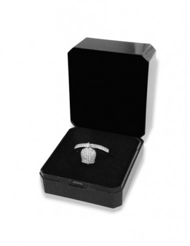 Anello Argento Rodiato Campanella Zirconi Bianchi [4758f736]