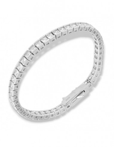 Bracciale Argento Rodiato Tennis Zirconi Bianchi [6403da15]