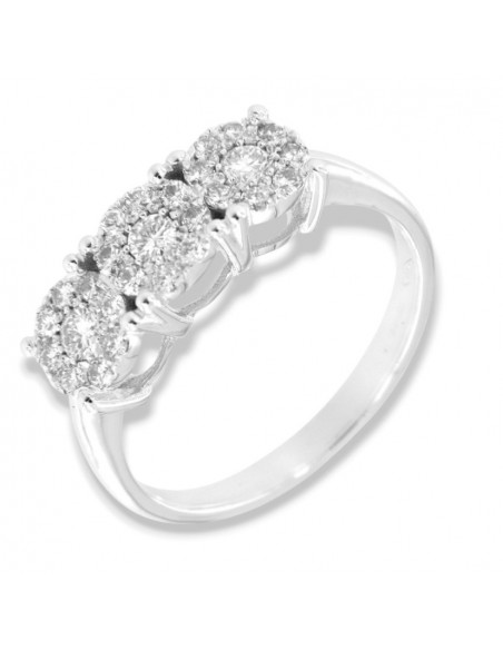 Anello Oro Bianco Trilogy Magic 0,56 Carati [1591c01e]