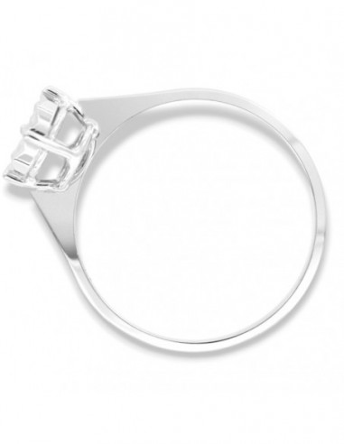 Anello Oro Bianco Solitario Illusion Diamanti 0,04 Carati mis 2 [99b342da]