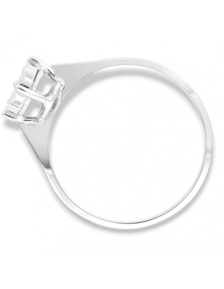 Anello Oro Bianco Solitario Illusion Diamanti 0,04 Carati mis 2 [99b342da]