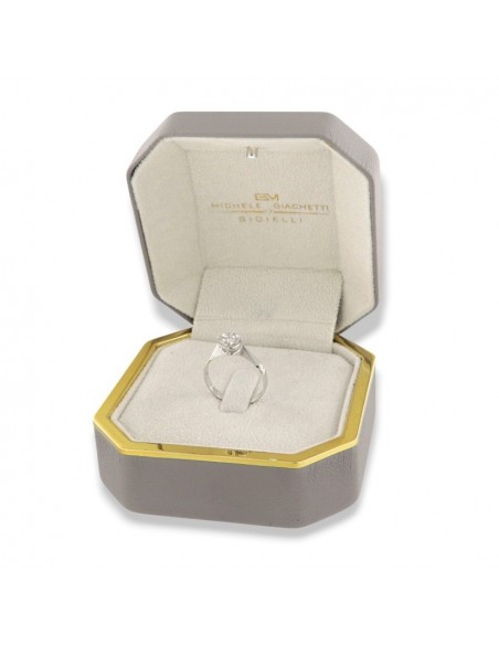 Anello Oro Bianco Solitario Illusion Diamanti 0,04 Carati mis 2 [f788c0d3]