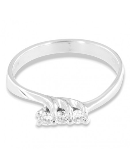 Anello Oro Bianco Trilogy Valentino Diamanti 0,22 Carati [9cf1ee17]