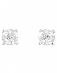 Orecchini Oro Bianco Diamanti 0,08 Illusion Mis 3 [030777da]