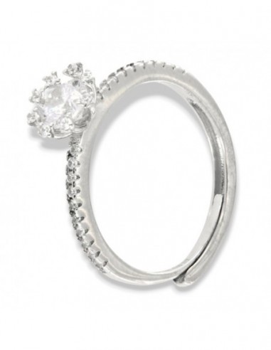 Anello Argento Rodiato Solitario 5MM [beaad689]