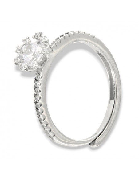 Anello Argento Rodiato Solitario 5MM [beaad689]