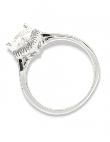 Anello Argento Rodiato Principessa Goccia Bianca [70a24695]