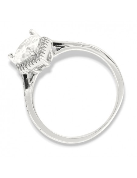 Anello Argento Rodiato Principessa Goccia Bianca [70a24695]