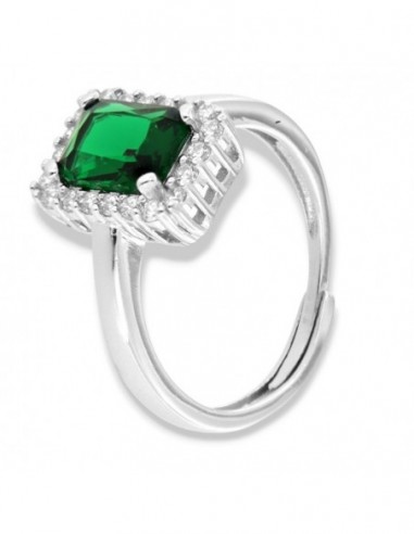 Anello Argento Rodiato Principessa Rettangolare 8x6MM [3c4afbf4]