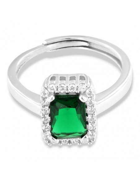 Anello Argento Rodiato Principessa Rettangolare 8x6MM [527179fd]