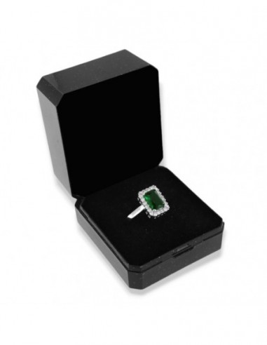 Anello Argento Rodiato Principessa Rettangolare 8x6MM [e56cb8f9]