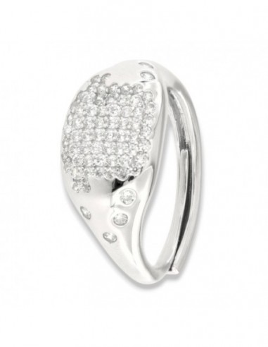 Anello Argento Rodiato Chevalier Zirconi Bianchi [3ab7f8fc]