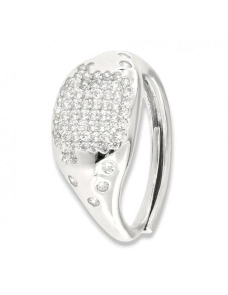 Anello Argento Rodiato Chevalier Zirconi Bianchi [3ab7f8fc]