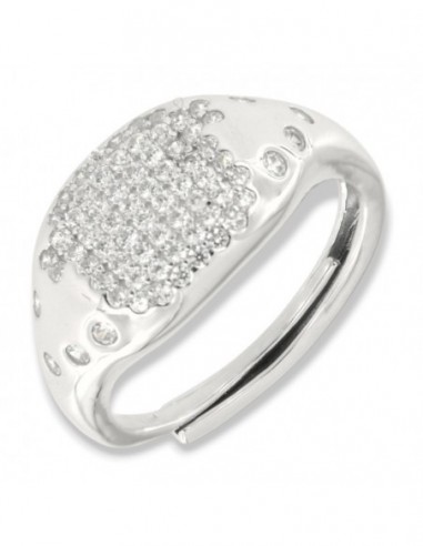 Anello Argento Rodiato Chevalier Zirconi Bianchi [177177ee]