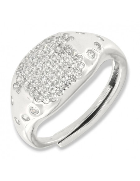 Anello Argento Rodiato Chevalier Zirconi Bianchi [177177ee]