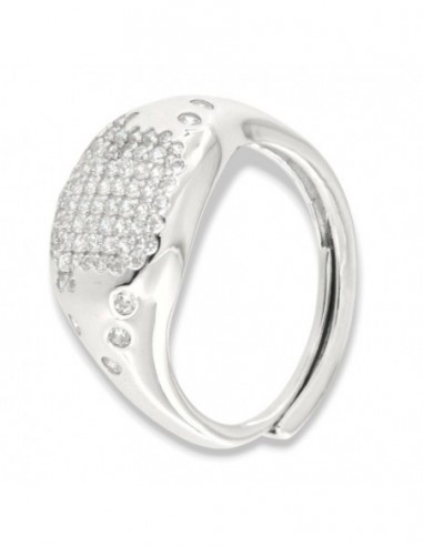 Anello Argento Rodiato Chevalier Zirconi Bianchi [122130f0]