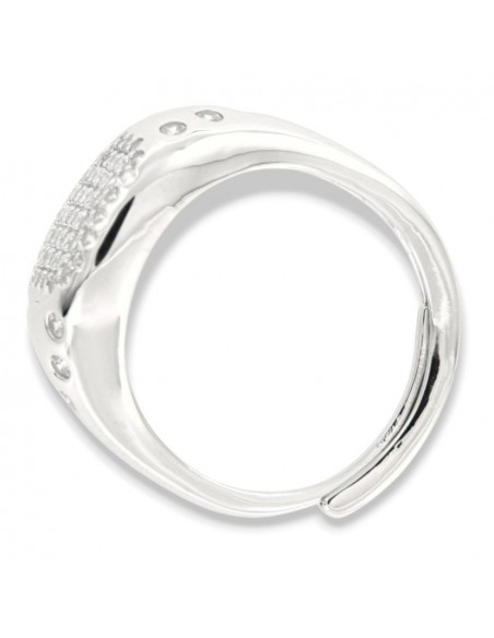 Anello Argento Rodiato Chevalier Zirconi Bianchi [a53cf1f4]