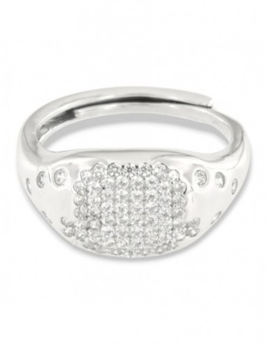 Anello Argento Rodiato Chevalier Zirconi Bianchi [7c1ab2f9]